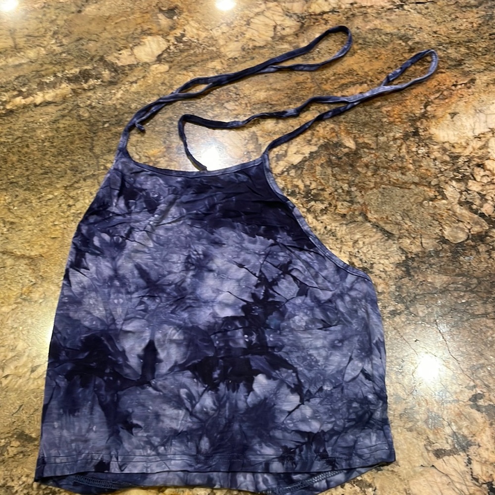 Blue Tie Dye Crop Top